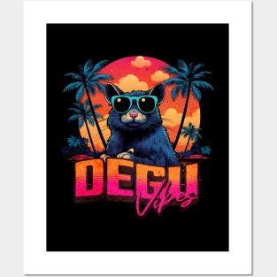 Retro Wave Degu Miami Posters and Art